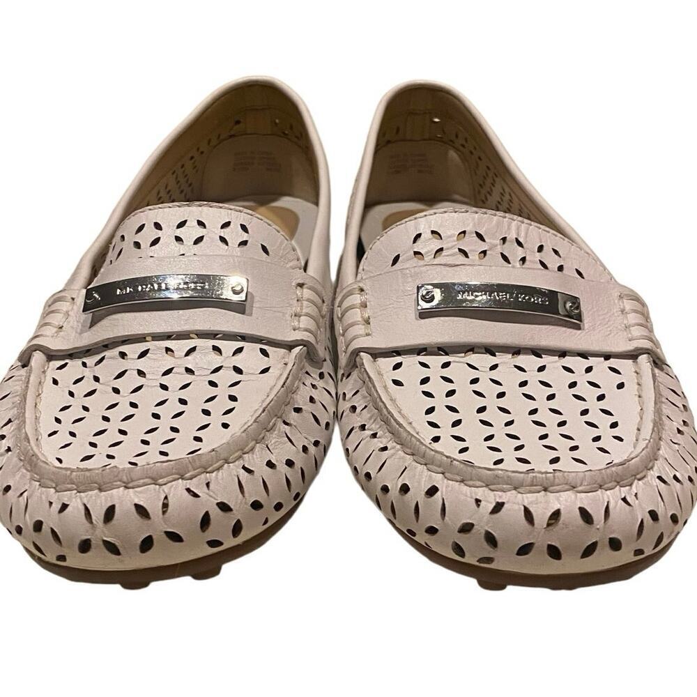 MICHAEL KORS Women's Loafers, White Leather Upper, Rubber Outsole, 9.5, Flats - Picture 4 of 10